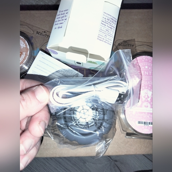 Scentsy Bright Cider Life & Sweetheart Sugar Cookie Pods With mini Fan Diffuser - Picture 3 of 3